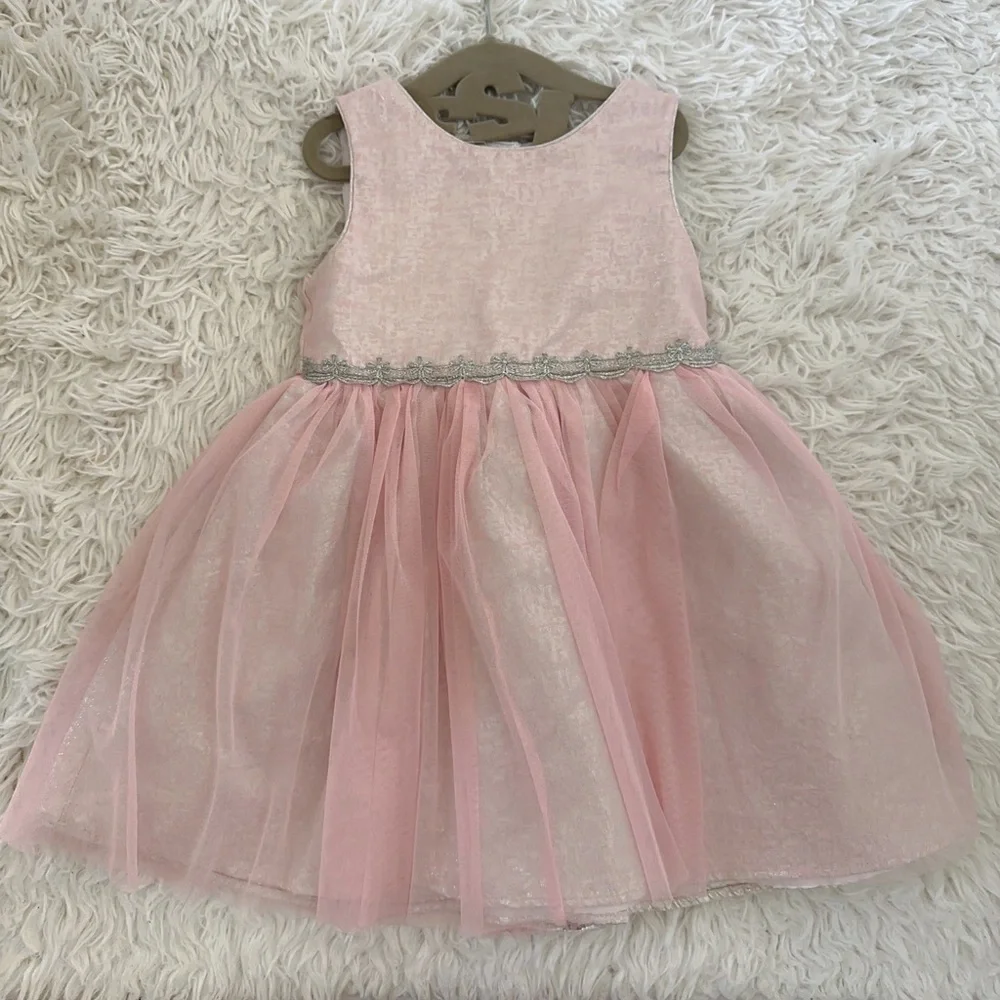 Youngland Pink A-Line Sundress with Silver Details